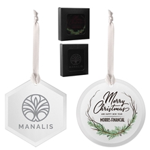 a group of beveled glass ornaments