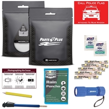 aerial view a black comprehensive auto safety kit, image 1 of 2