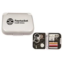 a group of white plastic to go sewing kit