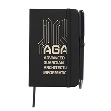 aerial view a black good value(tm) mini value notebook with joy pen, image 1 of 2