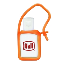 aerial view a orange tag along gel sanitizer, image 1 of 4