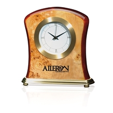 aerial view a natural elegant burlwood desk clock, image 1 of 2