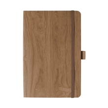 a brown soft - touch wood grain journal