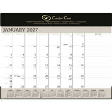 aerial view a black vinyl desk pad calendar, image 1 of 2