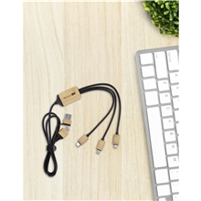 a group of bambootunes 5- in -1 charging cable