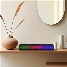 aerial view a group of rgb - illuminated grill colorwav soundbar, image 1 of 6