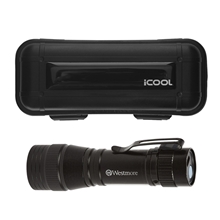 a group of icool(r) woodland mini rechargeable tactical flashlight