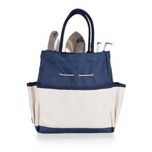 aerial view a navy blue large garden tote, image 1 of 4