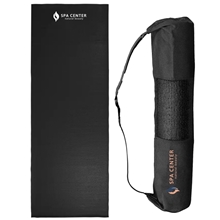 aerial view a black bag & black mat pvc yoga mat 6mm mat, image 1 of 2