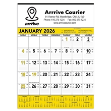 a yellow-black commercial contractor calendar yellow black 2026