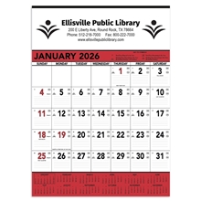 a red-black commercial contractor calendar red black 2026