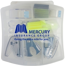 aerial view a clear-blue portable office kit, image 1 of 4