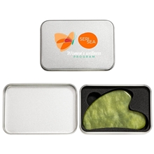 aerial view a jade green jade massage stone, image 1 of 5