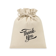 aerial view a natural eco - conscious canvas drawstring gift bag - large, image 1 of 5