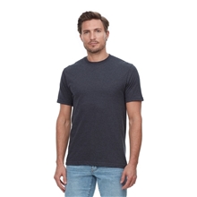 aerial view a heather black threadfast apparel epic unisex cvc t - shirt, image 1 of 7