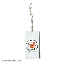 aerial view a white bloomin(r) seed paper product tag, image 1 of 2