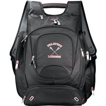 aerial view a black tsa friendly 17 inch laptop backpack, image 1 of 16