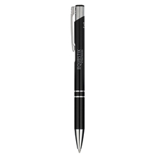 aerial view a black recycled aluminum richmont gel ballpoint, image 1 of 5