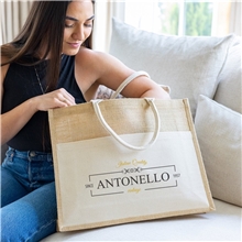 a group of julia jute tote bag