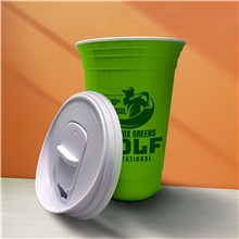 a group of garyline(r) the varsity tumbler - 16 oz double wall with white slide lid