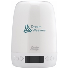 aerial view a white sealy(r) night light wireless speaker sound machine, image 1 of 5