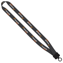 a group of 3/4 dye - sublimated stretchy elastic lanyard with plastic clamshell and plastic o - ring