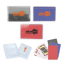 a group of standard deck playing cards in custom box
