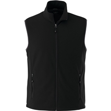 aerial view a black (995) mens tyndall poly microfleece vest, image 1 of 2
