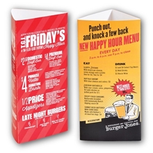 a group of large 3- sided 11 pt. glossy table tent