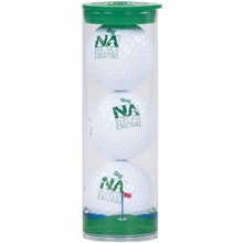 aerial view a group of 3 ball clear tube w / titleist pro v1 golf balls, image 1 of 2