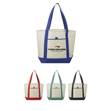 aerial view a group of lighthouse non - woven tote bag, image 1 of 2