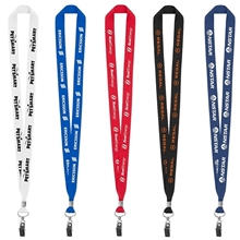 a group of 3/4 eco friendly rpet lanyard with bulldog clip