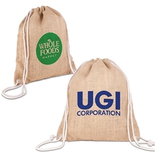 a group of jute drawstring bag