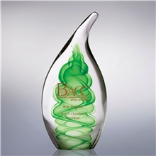 aerial view a green dublin art glass award, image 1 of 2