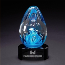 aerial view a clear/blue/black colbalt w / black base, image 1 of 2