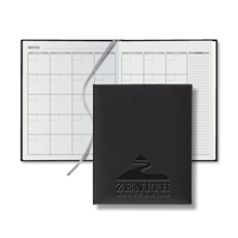 aerial view a black castelli tucson grande desk white page perpetual monthly diary, image 1 of 2