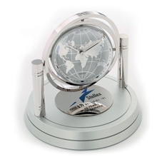 aerial view a silver davant gimbal clock / frame, image 1 of 2