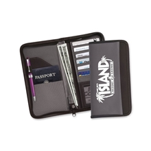 aerial view a gray zippered vylon document case, image 1 of 2