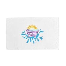aerial view a white luxury beach towel, image 1 of 2