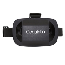 aerial view a black virtual reality viewer, image 1 of 2