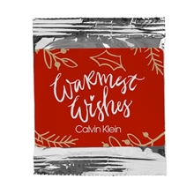 a silver single serve hot cocoa mix packet