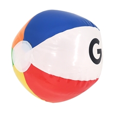 a multi color (blue/green/orange/red/yellow/white) classic 16- inch vinyl beach ball