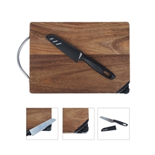 a group of gordon acacia wood cutting board knife set