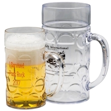 a group of 16 oz. plastic dimpled german beer stein
