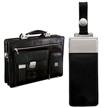 a group of rimini - grain leather briefcase