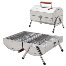 a group of cambria stainless steel portable barbeque (bbq) grill