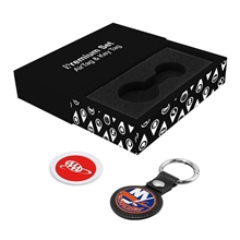 aerial view a black key tag & black box airtag key tag quickship premium set, image 1 of 3