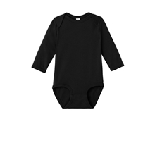 aerial view a black rabbit skins(tm) infant long sleeve jersey bodysuit, image 1 of 2