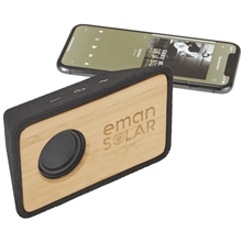 a group of boundary natural bamboo bluetooth speaker