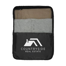 aerial view a black 3pc travel packing cube set, image 1 of 9